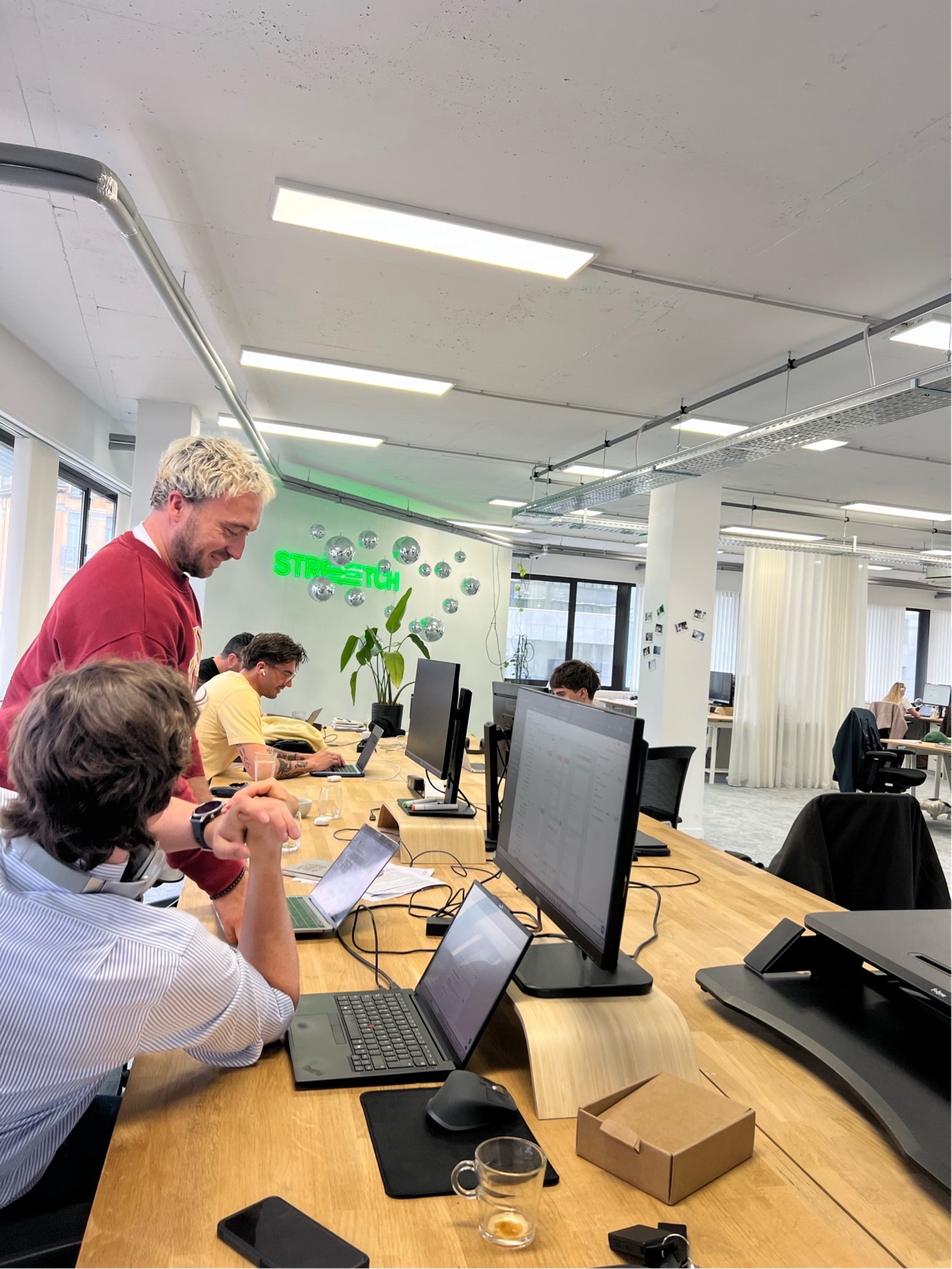 Stretch team collaborating in the office